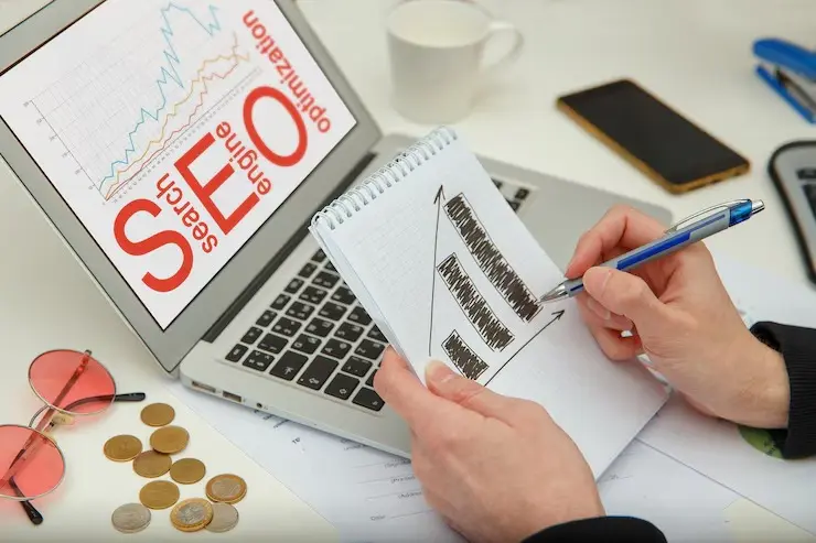 SEO service expert optimizing website content and structure for better search engine visibility and higher Google rankings.